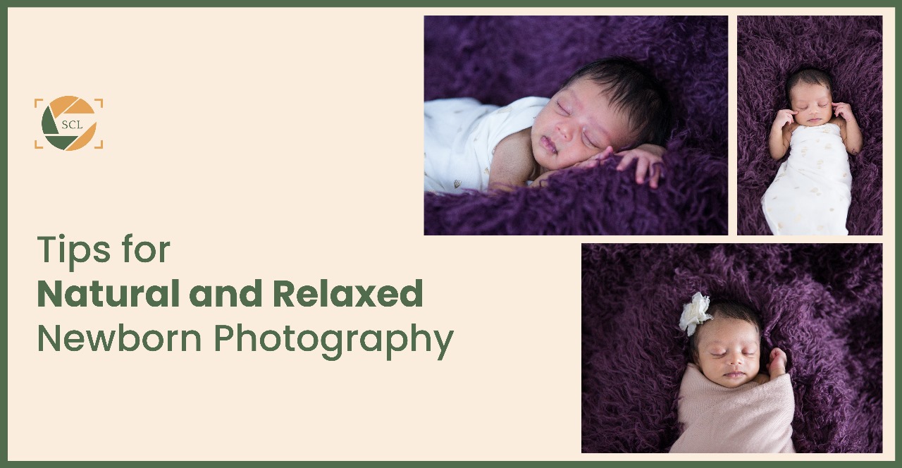 Natural newborn photography setup with soft lighting and minimal props