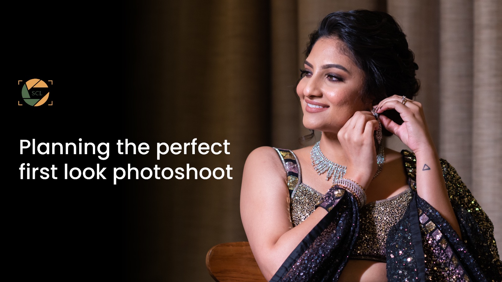 Bride smiling reaction during first look photoshoot